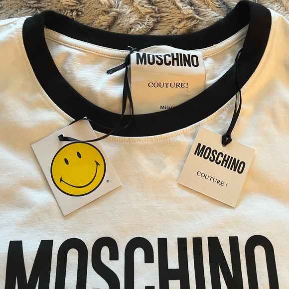 MOSCHINO White Double Smiley T-Shirt - Picture 8 of 15